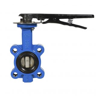 CI PN16/150LB wafer style butterfly valve handle operated 