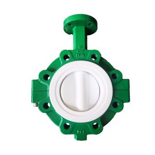 PTFE lugged and tapped split butterfly valve 100mm