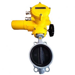 Halar coating 4inch electric wafer type butterfly valve for sea water 