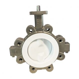 lug type PTFE/PFA seat and disc stainless steel butterfly valve 100mm