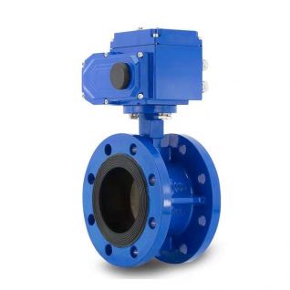Electric actuated double flanged  butterfly valve 